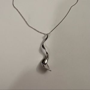 Tiffany & Co. 925 Sterling Silver Orchid Twist Pendant Necklace